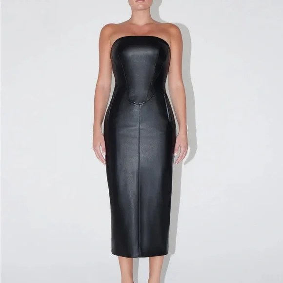 Khy | Dresses | Khy Faux Leather Strapless Dress | Poshmark